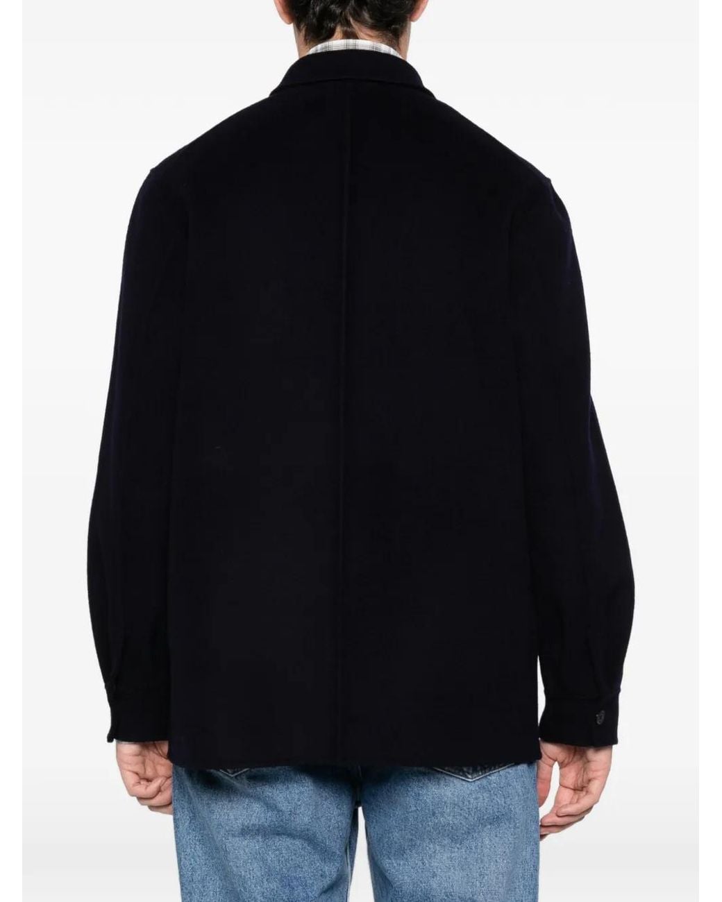 Fursac Black Buttoned Pocket Coat for men