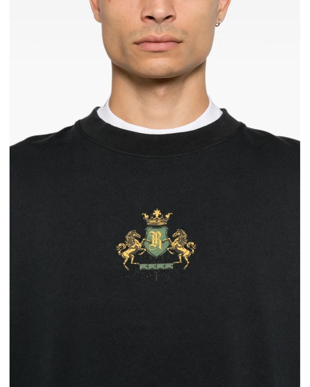 Rhude Black Bordeaux Reserve Graphic-Print Long-Sleeve T-Shirt for men