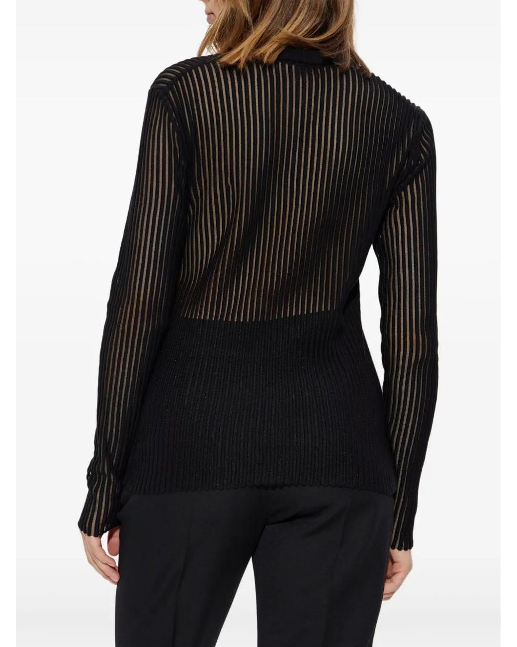 Helmut Lang Geribbelde Top in het Black