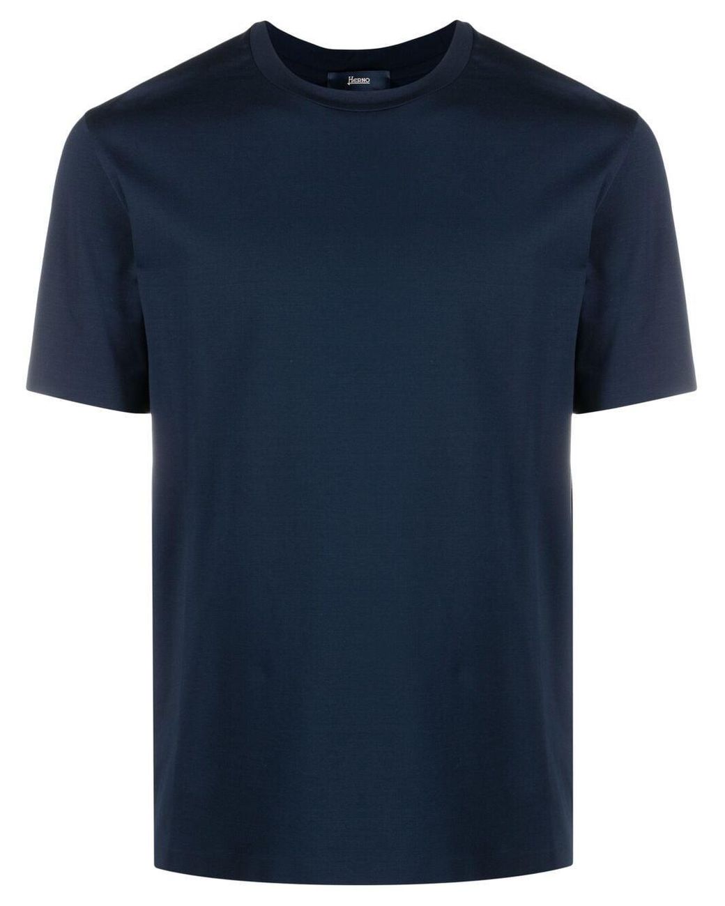 Herno Cotton Logo-print Short-sleeve T-shirt in Blue for Men - Save 36% ...