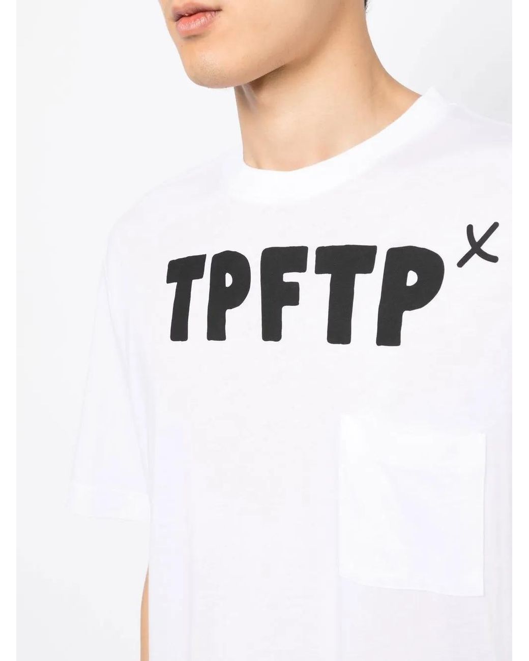 The Power for the People White Logo-Print T-Shirt for men