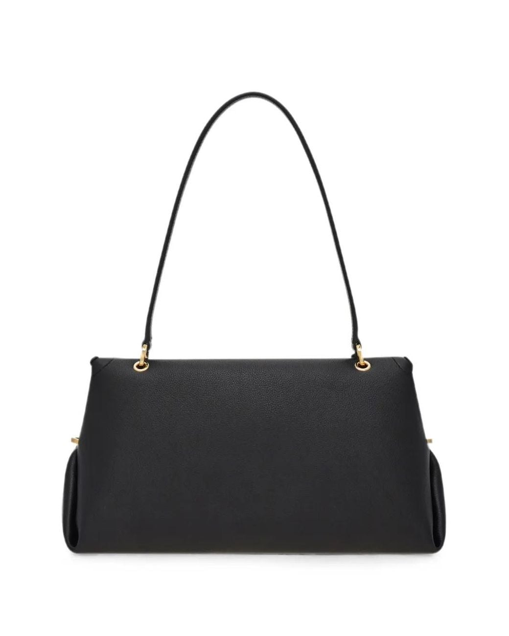 Ferragamo Black Gancini Pebbled-Leather Shoulder Bag
