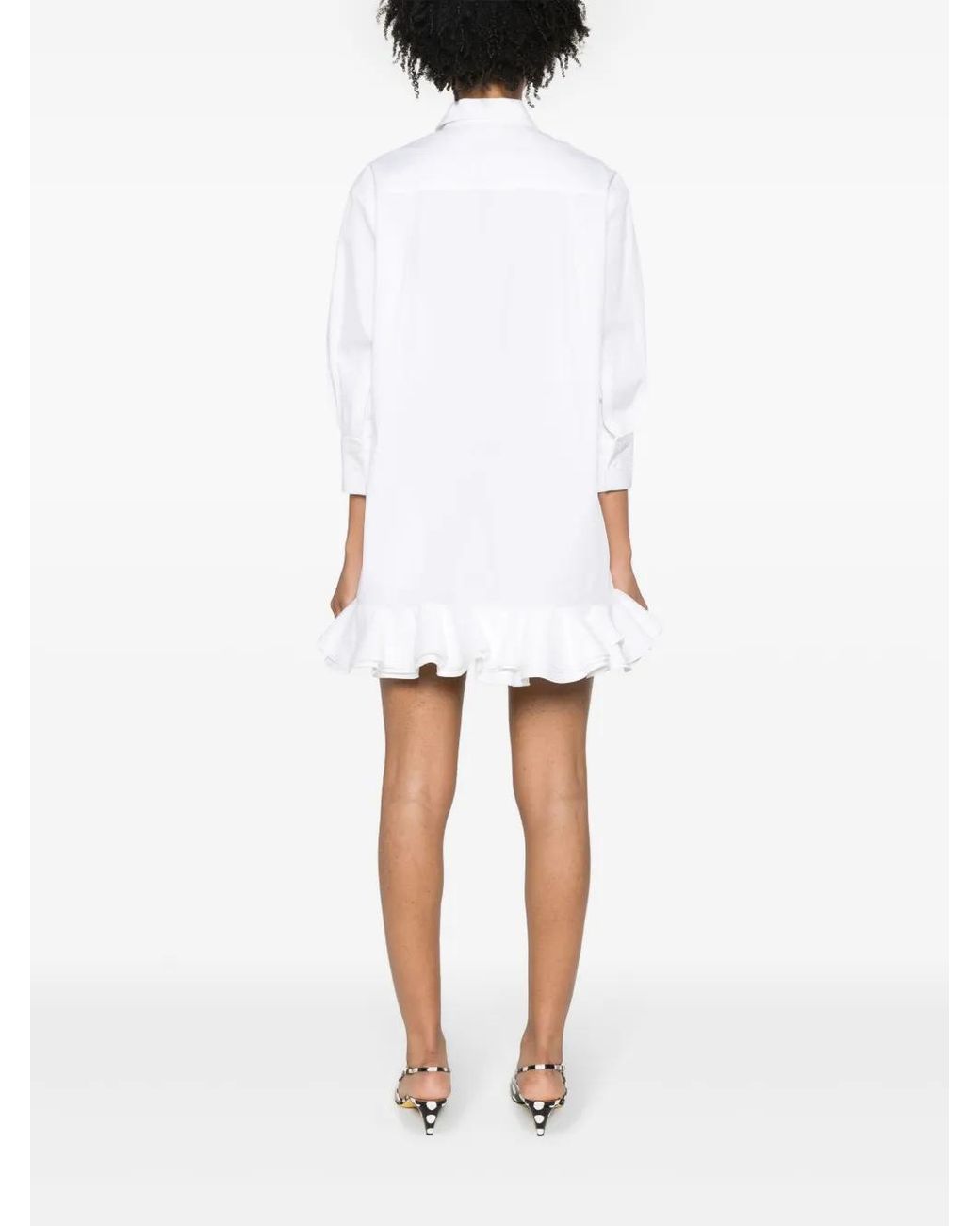 Blanca Vita White Acaly Ruffle-Detail Dress