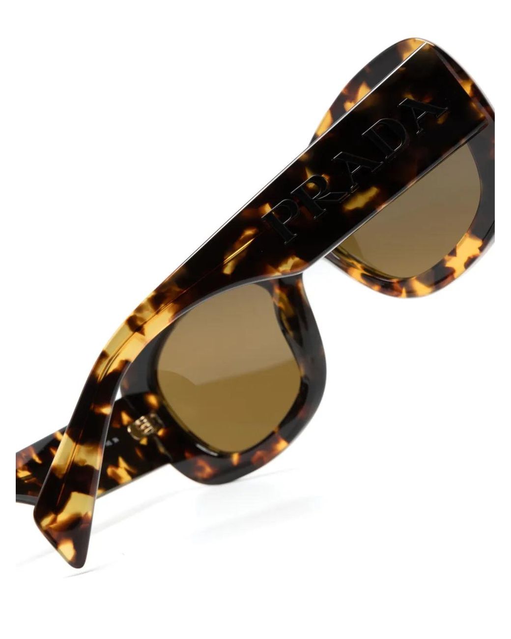 Prada Brown Logo-Embossed Oversize-Frame Sunglasses
