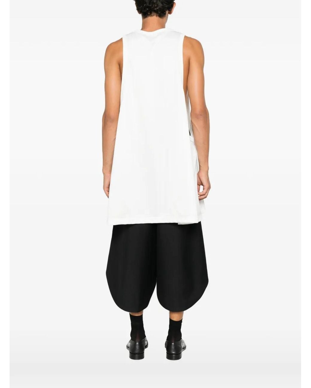 Comme des Garçons White Oversized Sleeveless T-Shirt for men