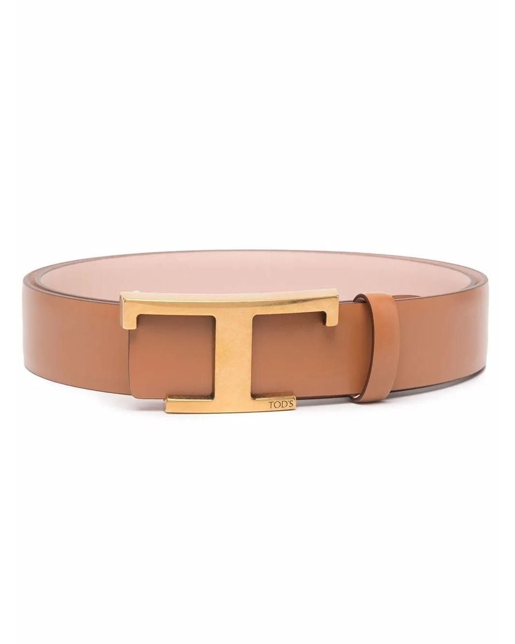 Tod's Natural Logo-Buckle Leather Belt