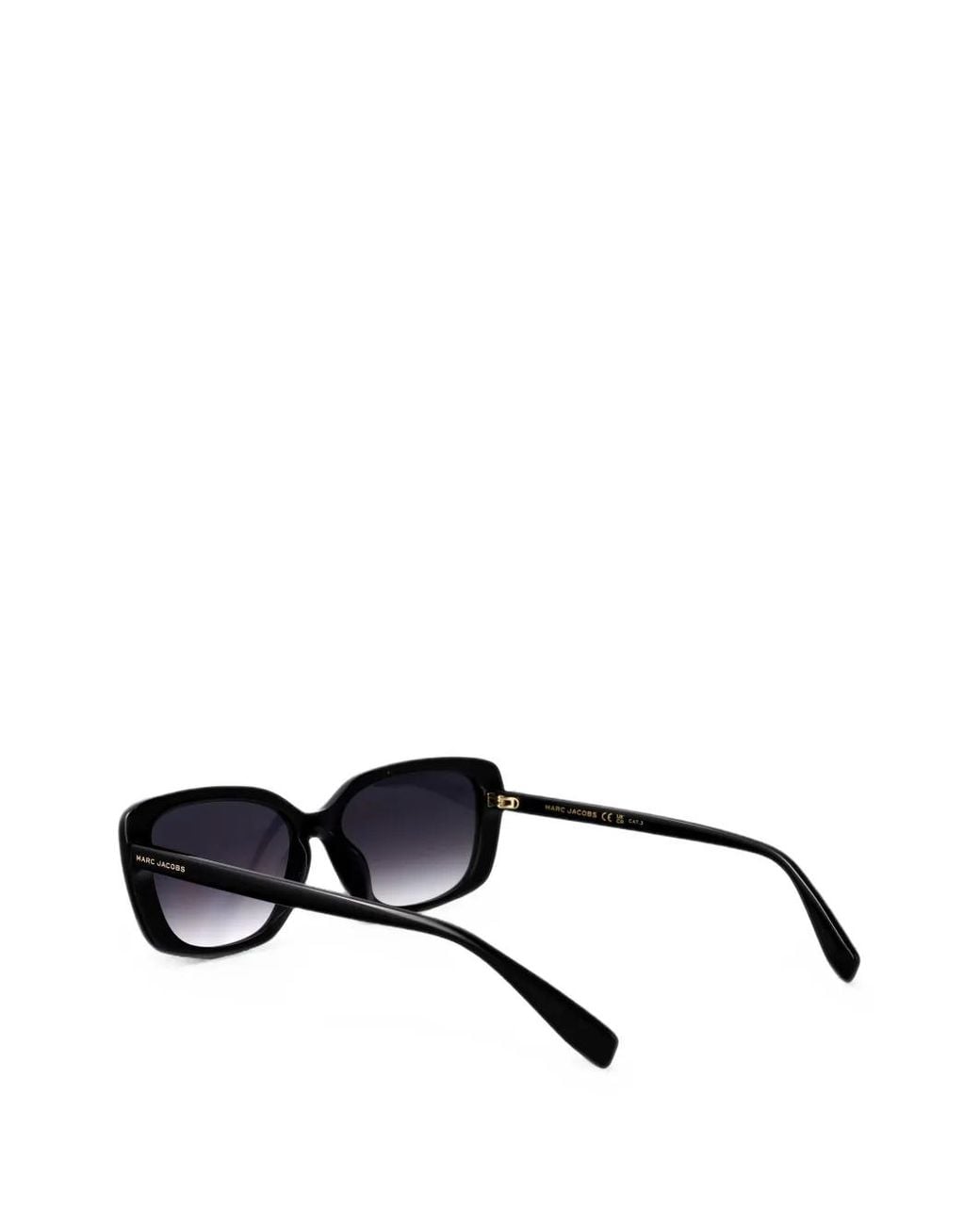 Marc Jacobs Black Logo-Plaque Rectangle-Frame Sunglasses