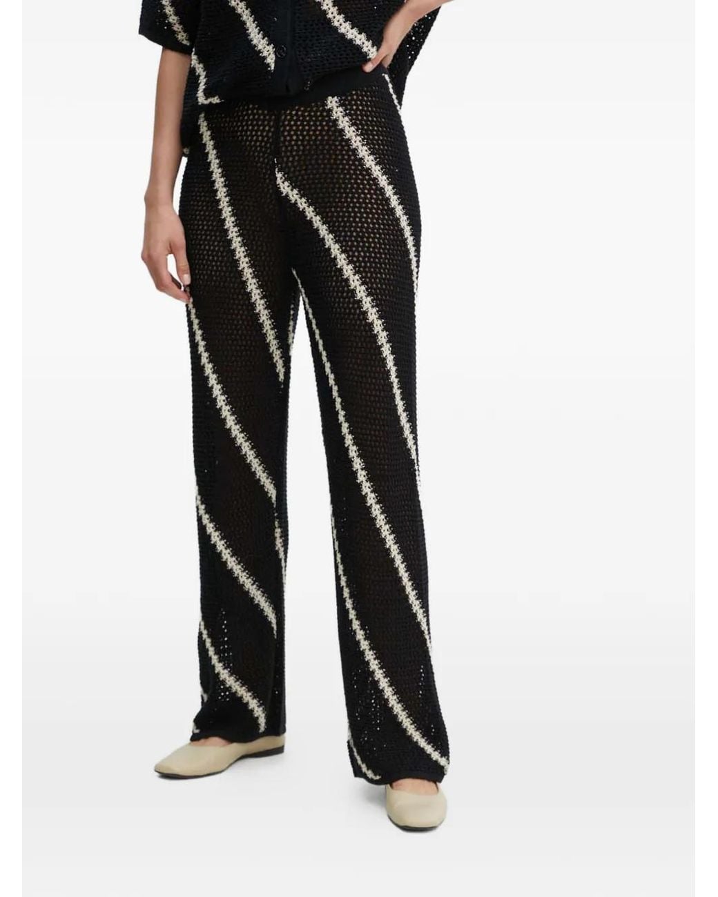 Samsøe & Samsøe Black Striped Knitted Trousers