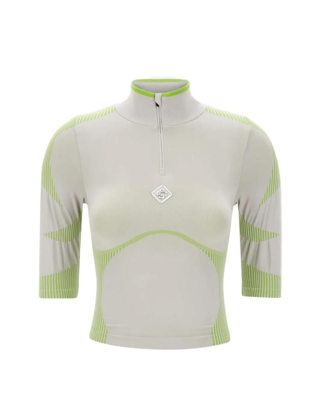 Casablanca White Half-Zip Top