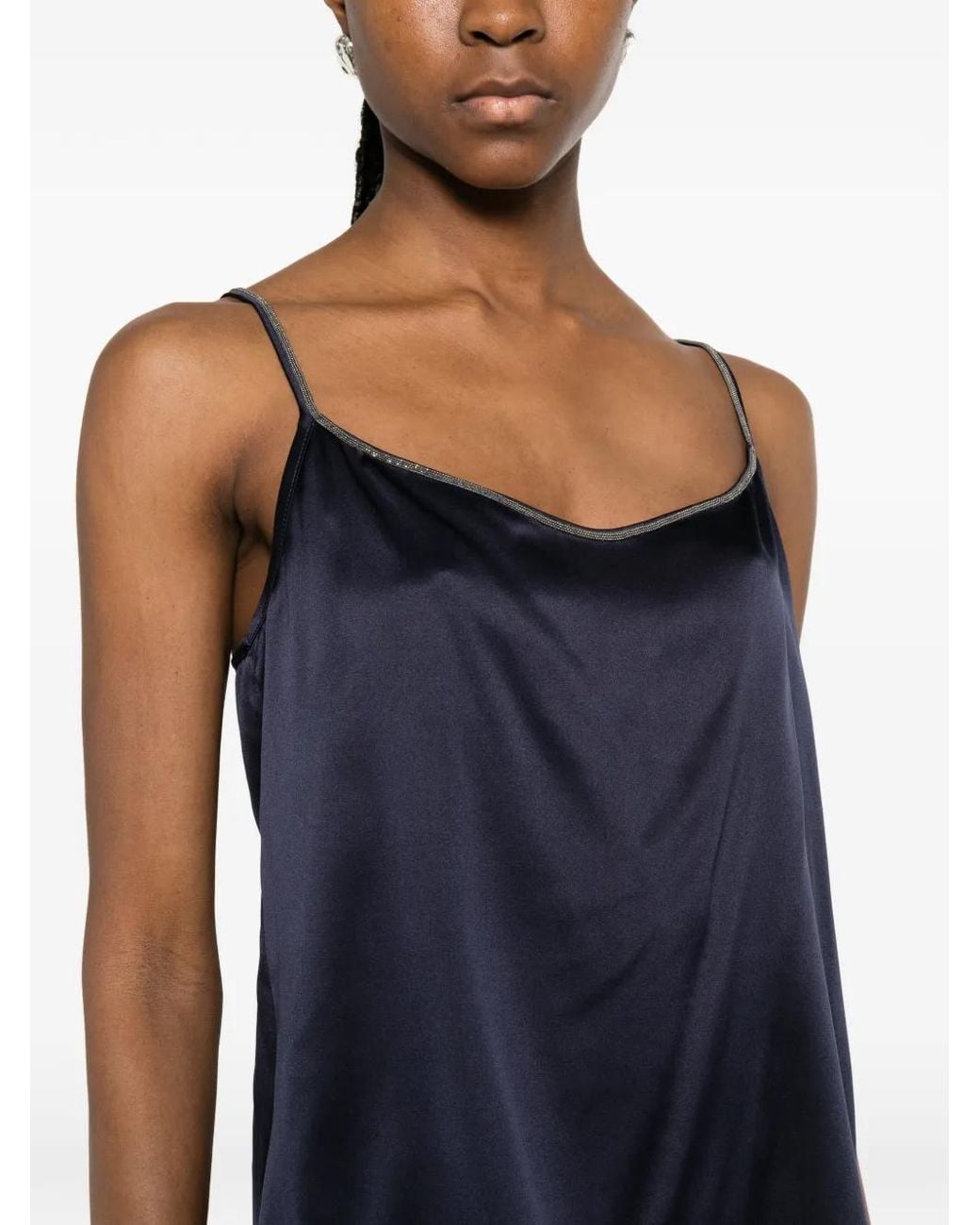 Panicale Blue Spaghetti-Strap Top
