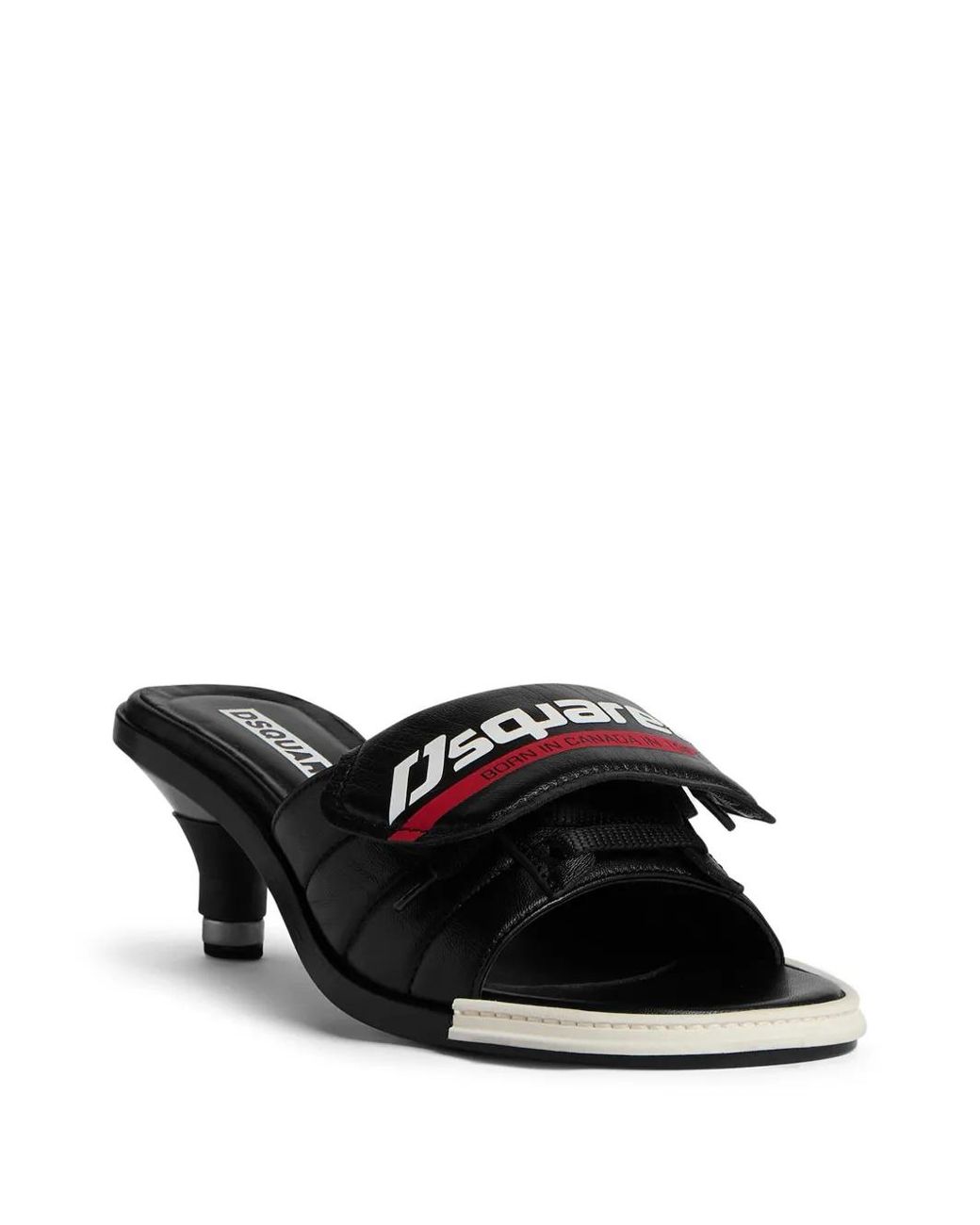 DSquared² Black Logo-Print Padded Mules