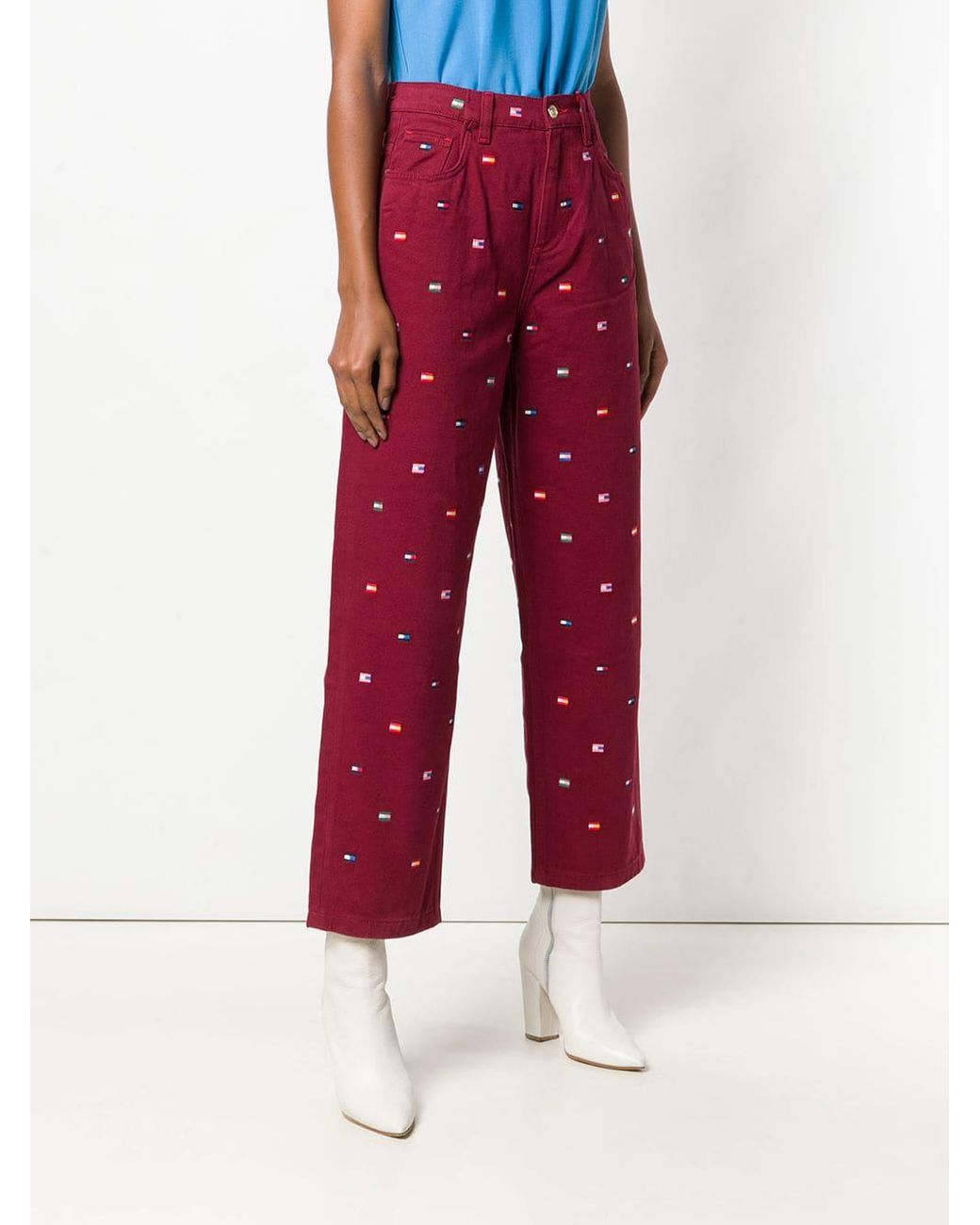 Tommy Hilfiger Embroidered Logo Trousers | Lyst