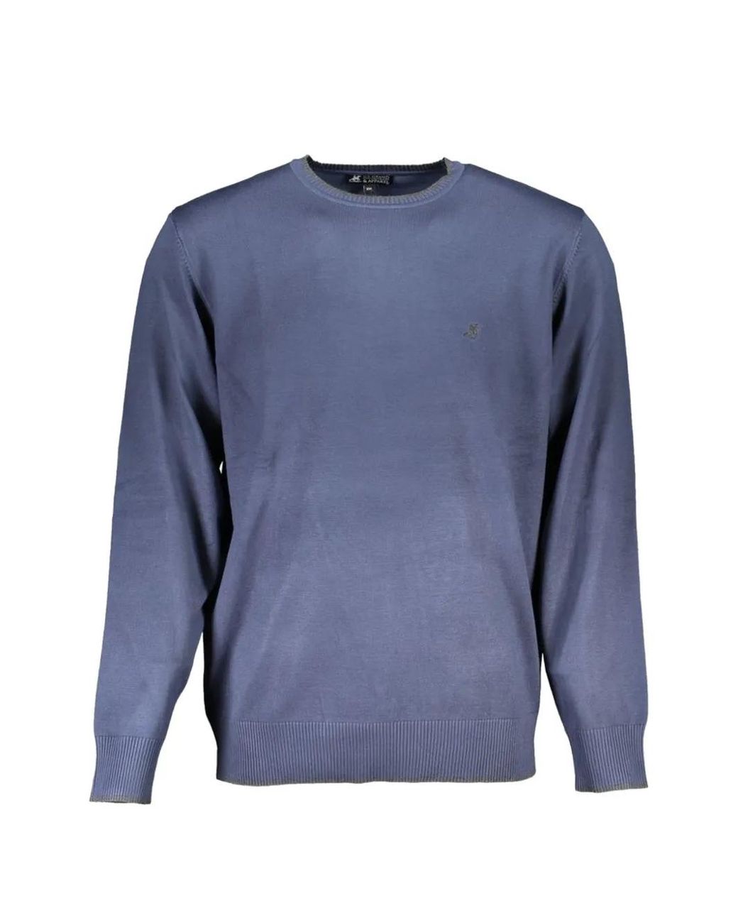 U.S. Grand Blue Crew-Neck Cotton Sweater for men