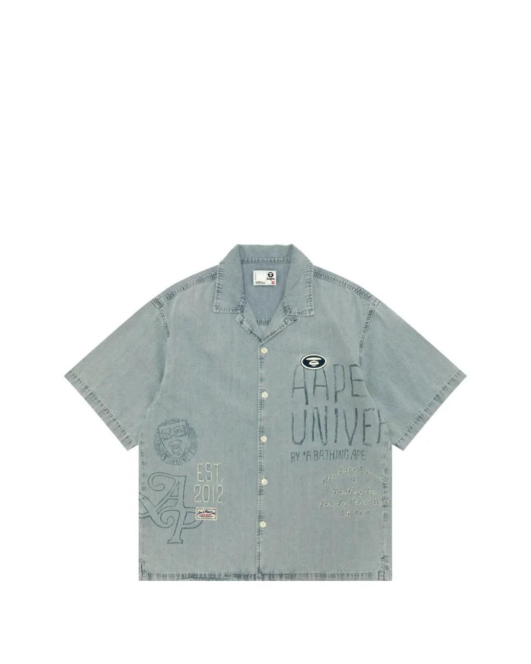 Aape By A Bathing Ape Blue Chemise À Broderies for men