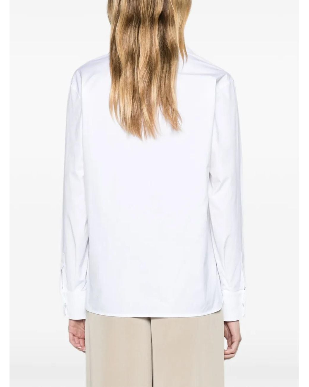 Max Mara White Stretch Cotton Shirt