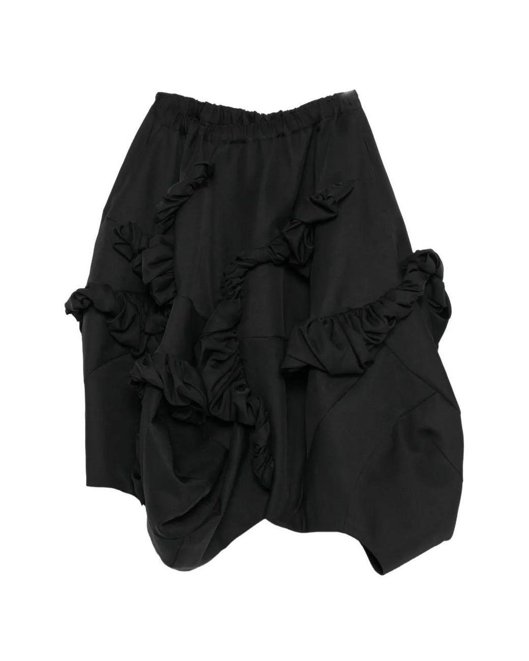 Comme des Garçons Black Ruffled Asymmetric Skirt