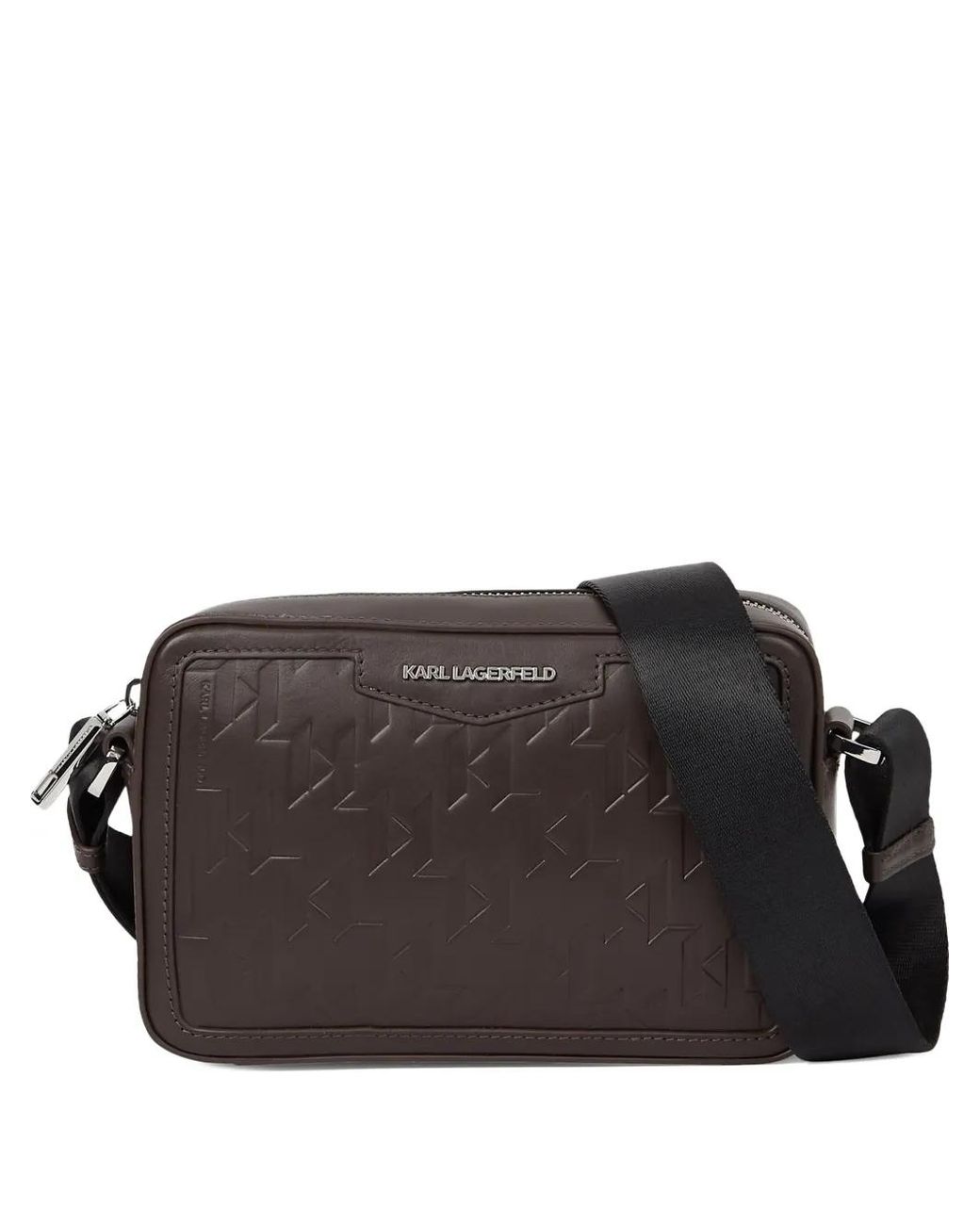 Karl Lagerfeld Black K/Loom Leather Shoulder Bag for men