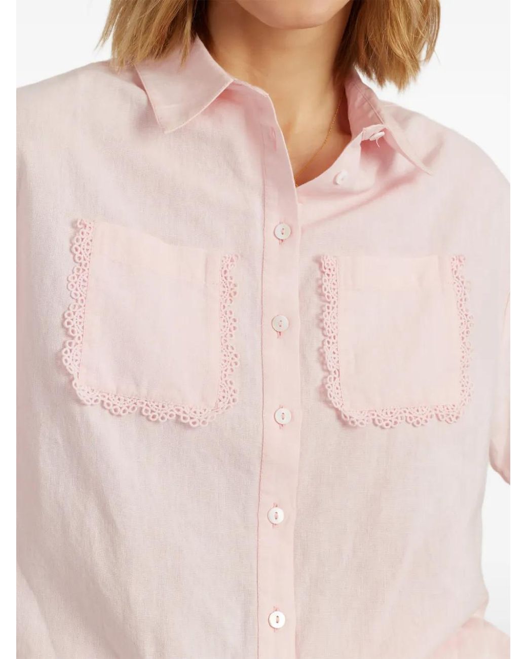 Chinti & Parker Pink Scallop-Trim Shirt