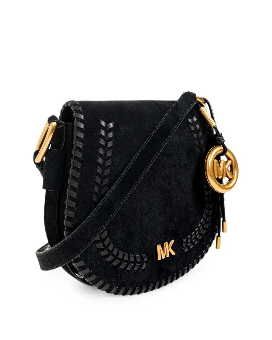 MICHAEL Michael Kors Black Josie Whipstitch-Trim Shoulder Bag
