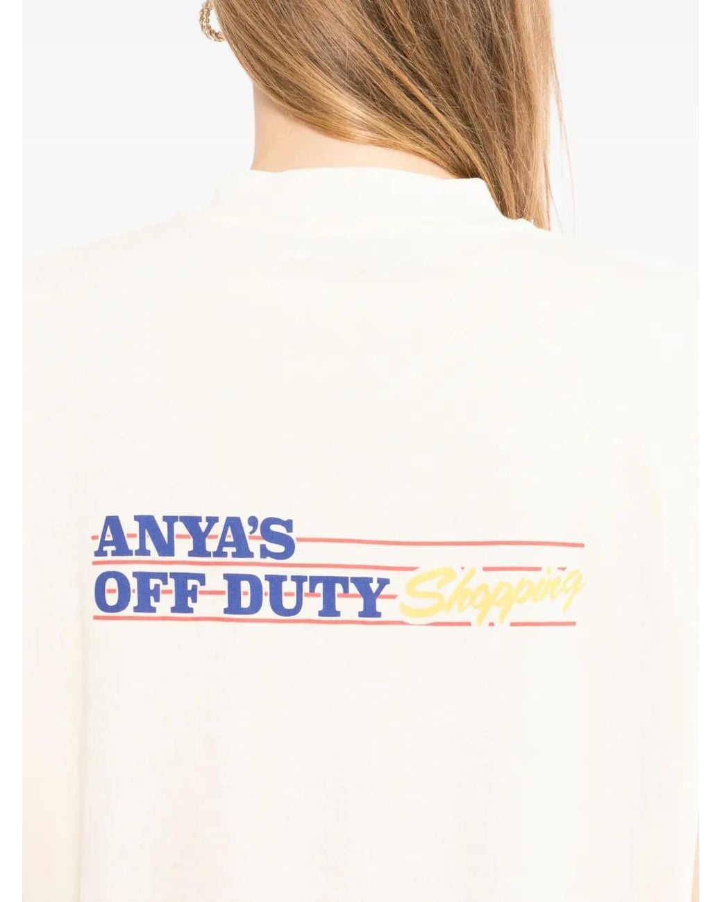 Anya Hindmarch White T-Shirt À Logo Imprimé
