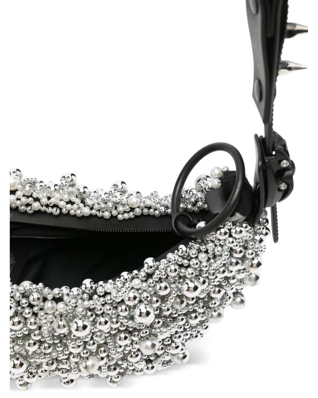 Innerraum White Beaded Spike-Detail Shoulder Bag for men