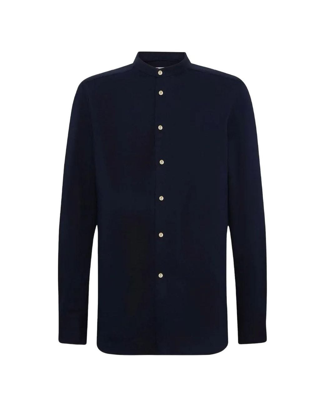 Kiton Blue Mandarin-Collar Shirt for men