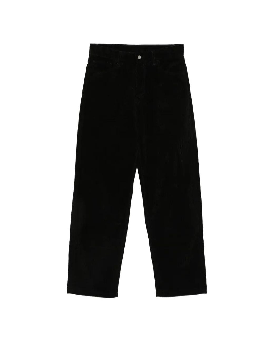 Carhartt Black Corduroy Logo-Patch Jeans for men