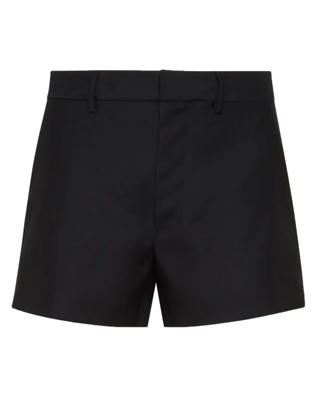 DSquared² Black Logo-Plaque Tailored Shorts for men