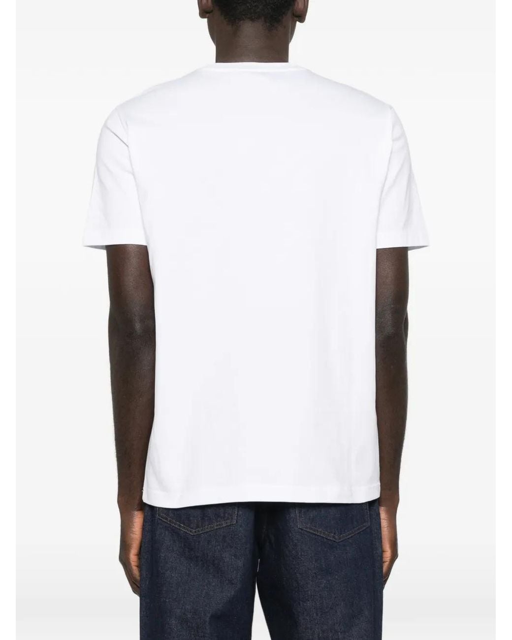 Iceberg White Logo-Embroidered Cotton T-Shirt for men