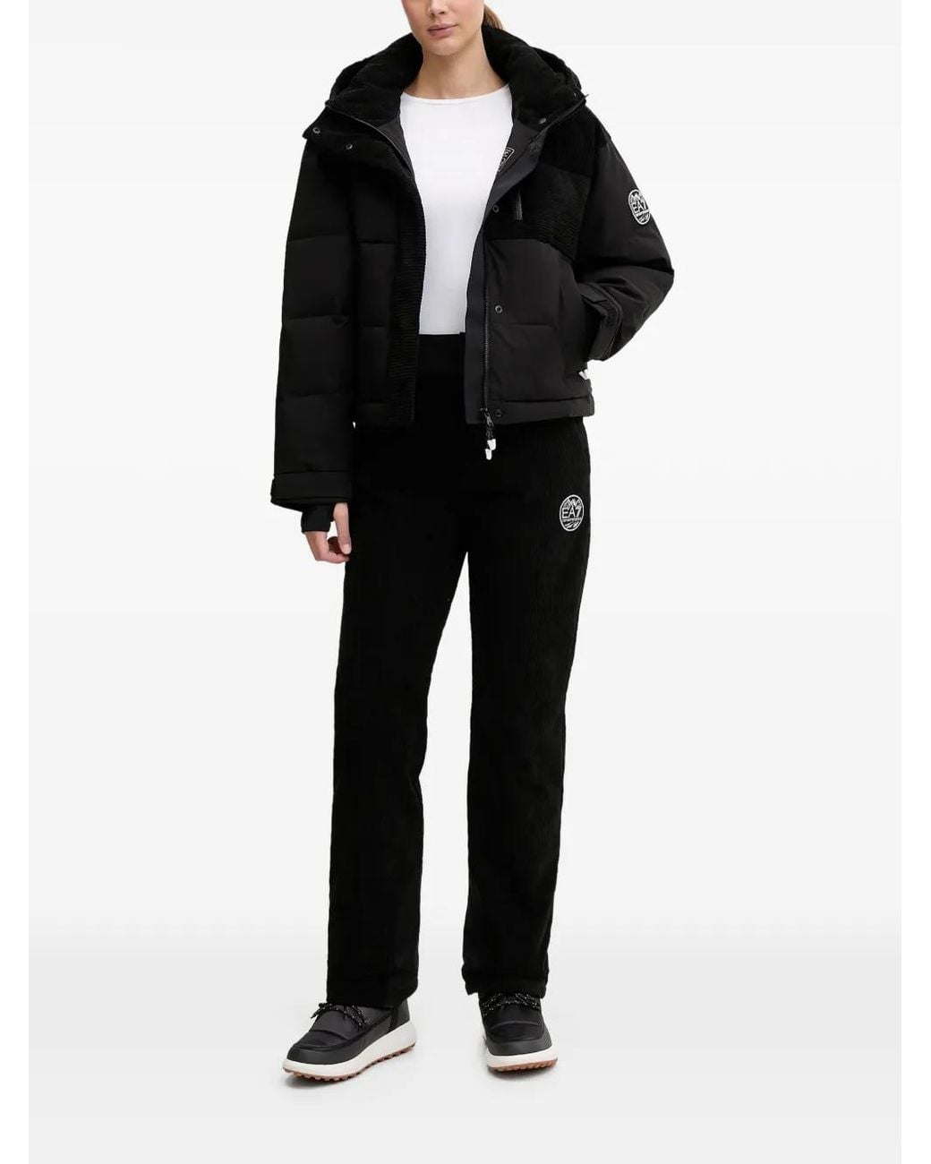 EA7 Black Corduroy Ski Pants