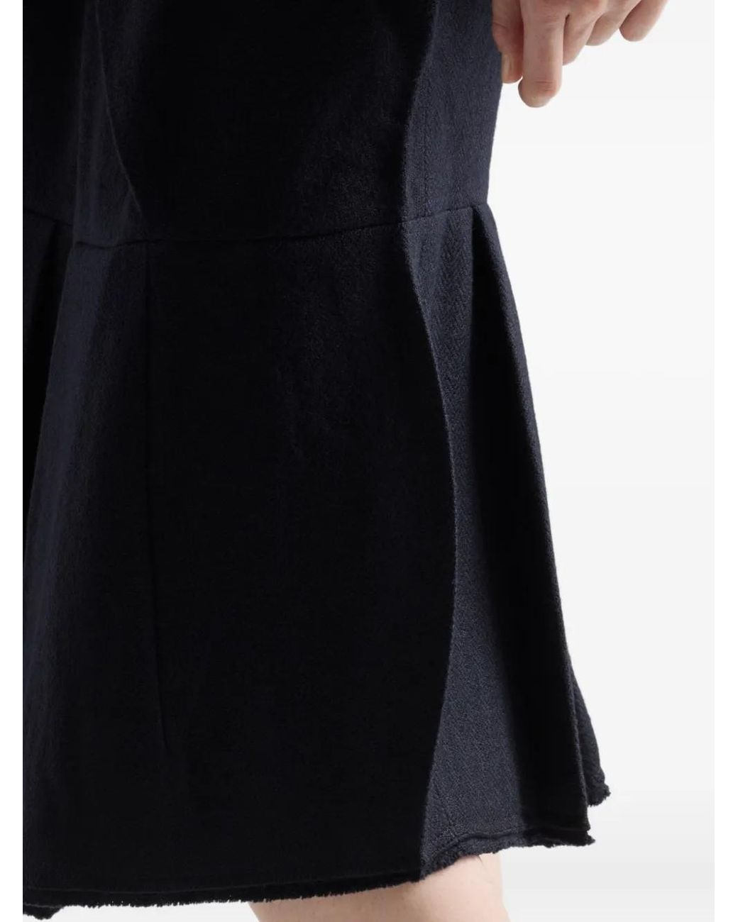 Prada Blue Chevron-Knit Bow-Detail Skirt