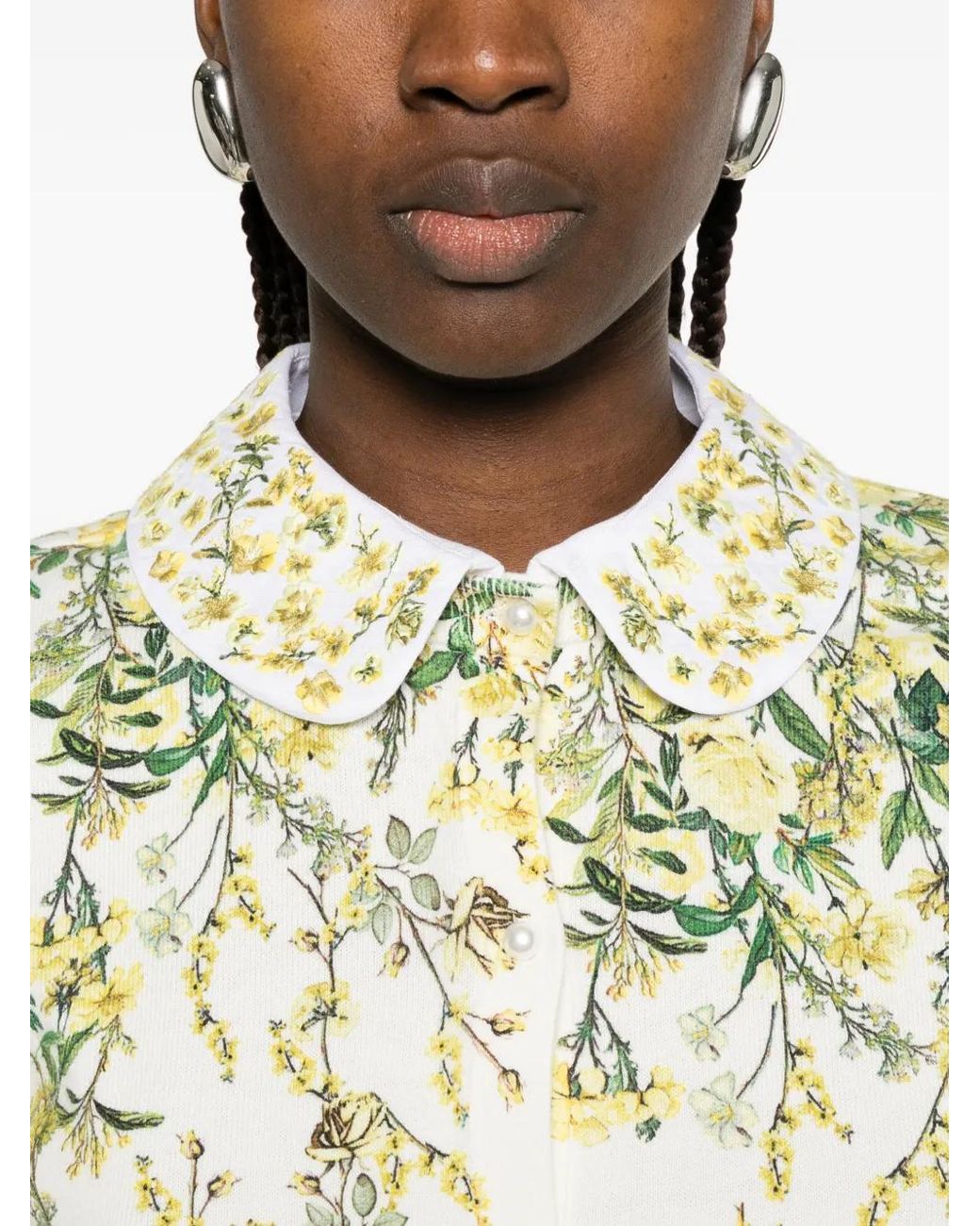Alice + Olivia White Carson Printed Cardigan
