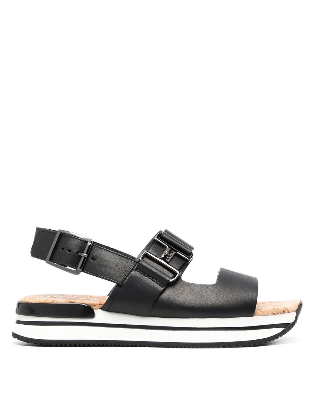 Hogan White Flatform Sandals