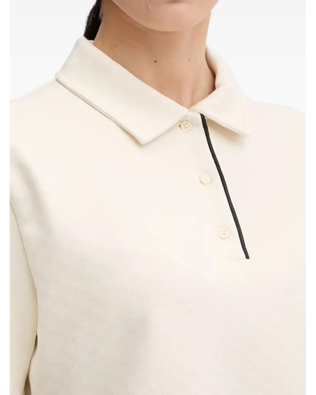 Guess White Logo-Embroidered Polo Shirt