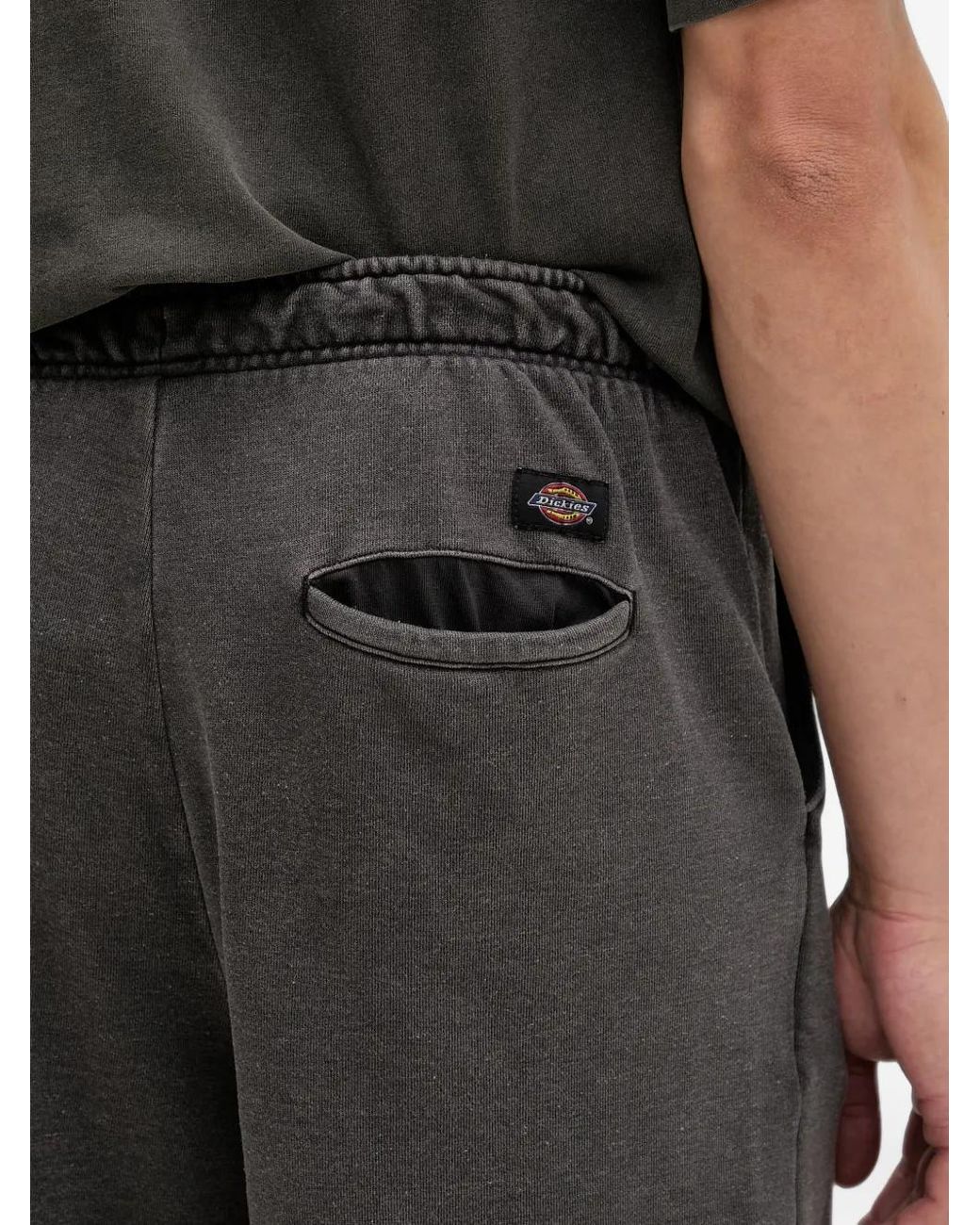 Dickies Black Logo-Patch Track Shorts for men