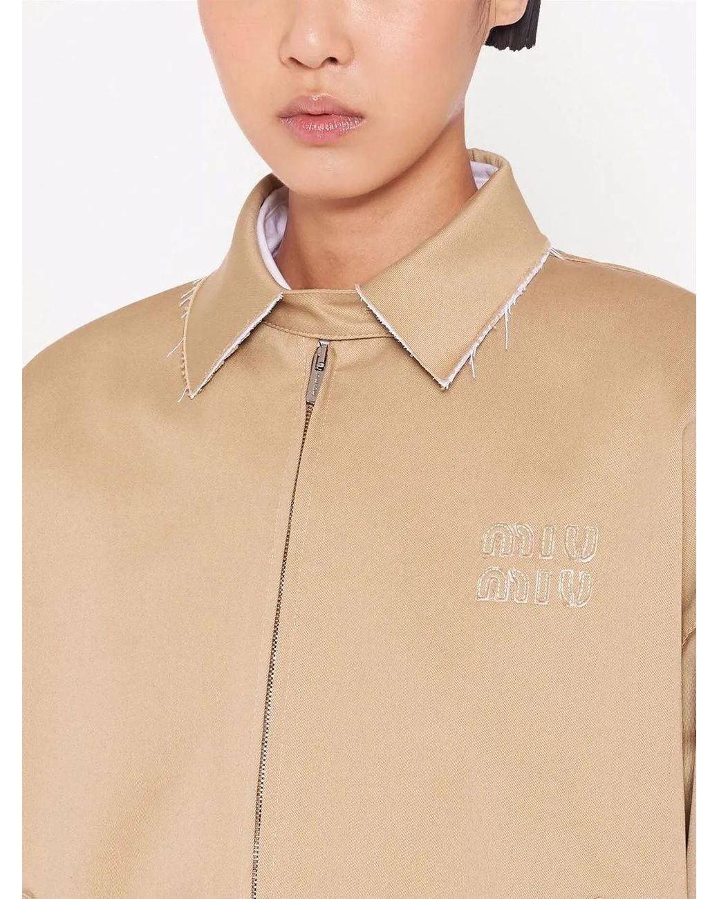 Miu Miu Natural Oversized Chino Blouson Jacket