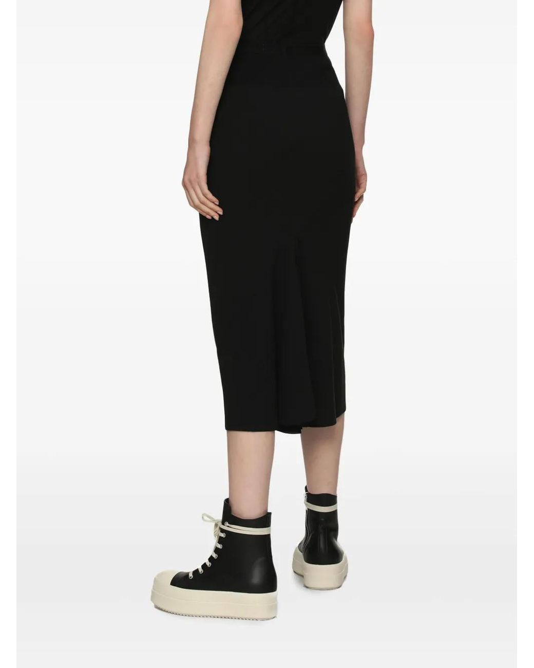 Rick Owens Black Flared-Hem Skirt