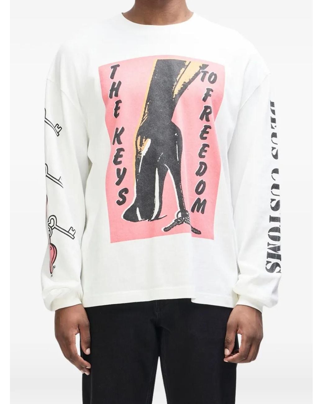 Deus Ex Machina White Locket Graphic-Print Long-Sleeve T-Shirt for men