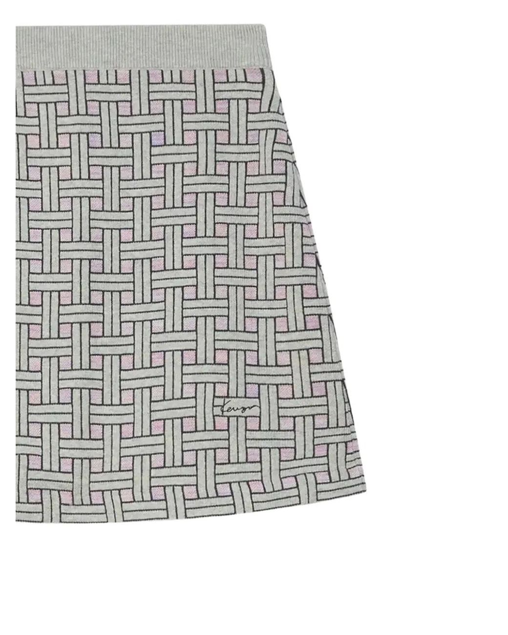 KENZO Weave Mini-Rok Met Logodetail in het Gray