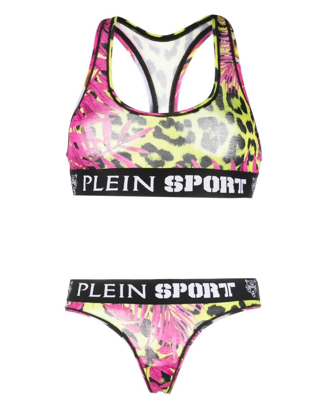 Philipp Plein Gray Logo-Underband Lingerie Set