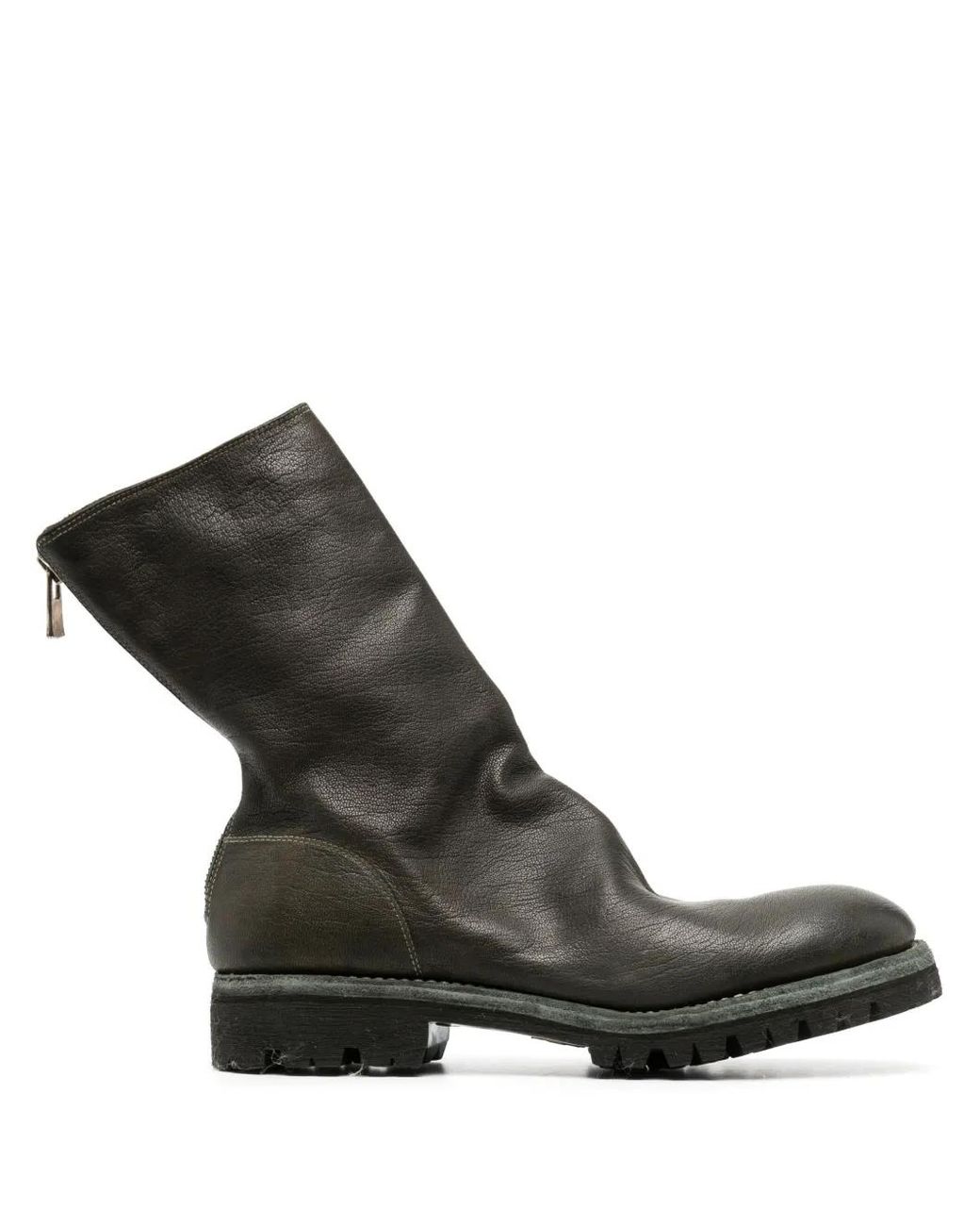 Guidi Black Round-Toe Leather Boots for men