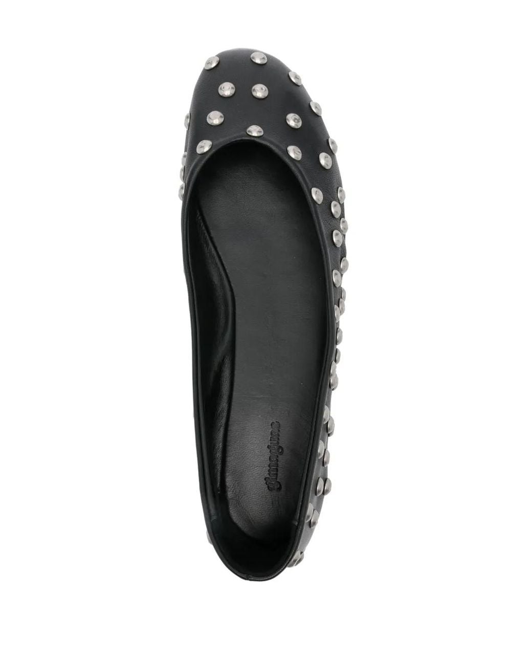 GIMAGUAS Black Stud-Embellished Ballet Flats