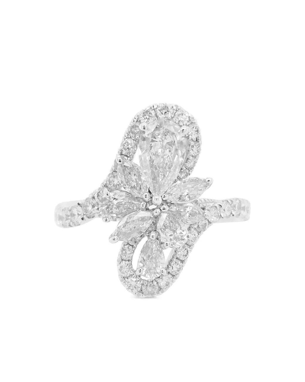 HYT Jewelry White Platinum And Diamond Ring