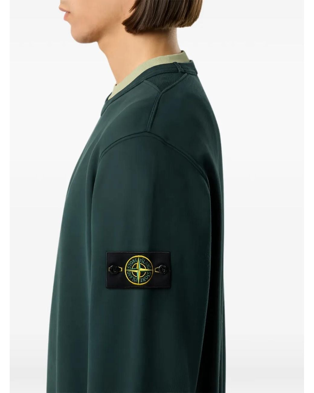 Stone Island Blue 6100049 Brushed Organic-Cotton Fleece Sweatshirt for men