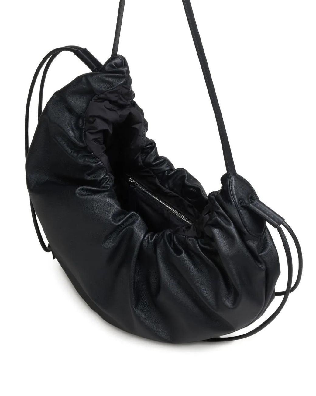 Marni Black Leather Scrunchie Medium Shoulder Bag for men