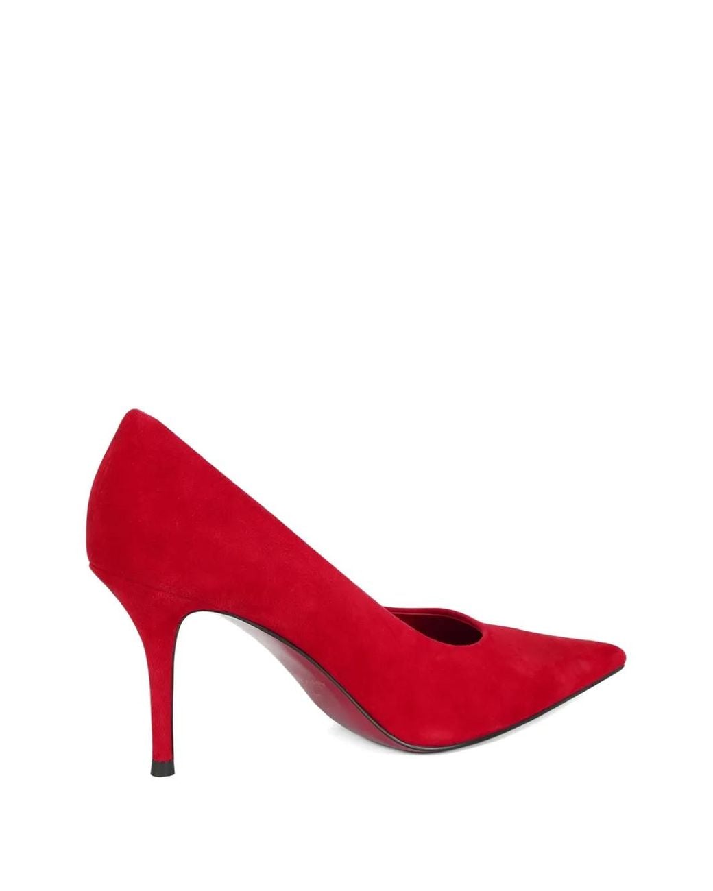 POTAMY Red Pointed Suede Pumps