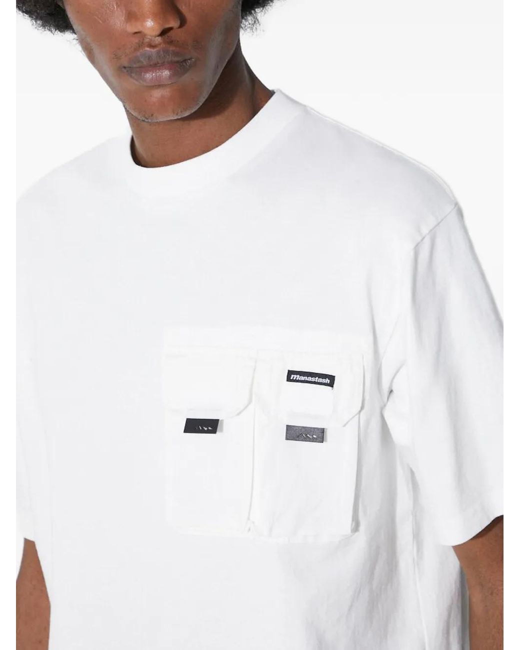 Manastash White Disarmed Chest-Pocket T-Shirt for men