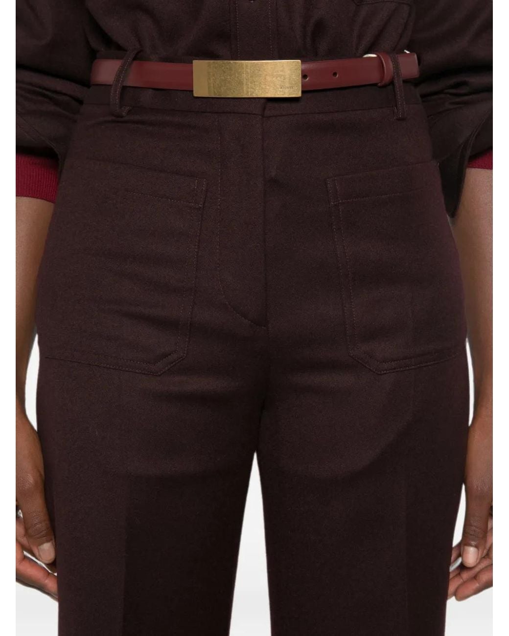 Victoria Beckham Purple Alina Wide-Leg Trousers
