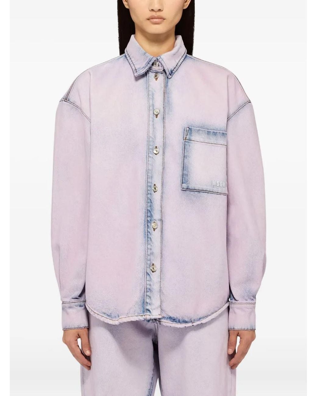 MSGM Purple Button Shirt