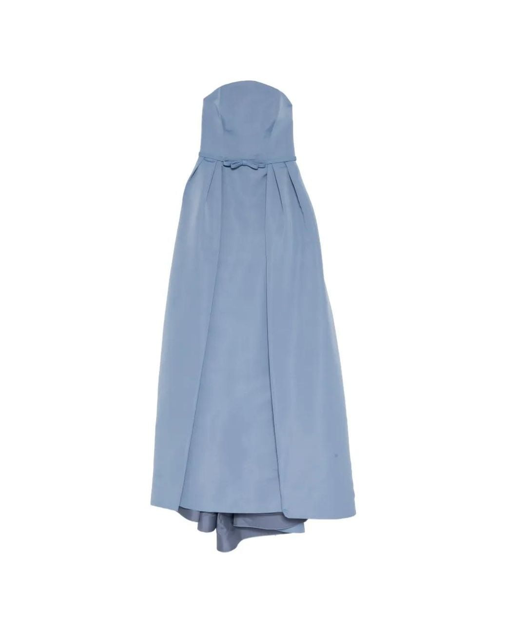 Amsale Blue Strapless Bow-Detail Gown